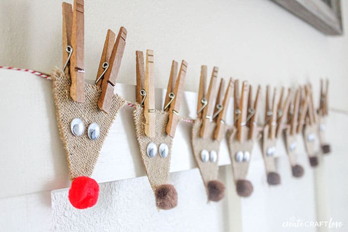 Burlap Reindeer Garland for Christmas
