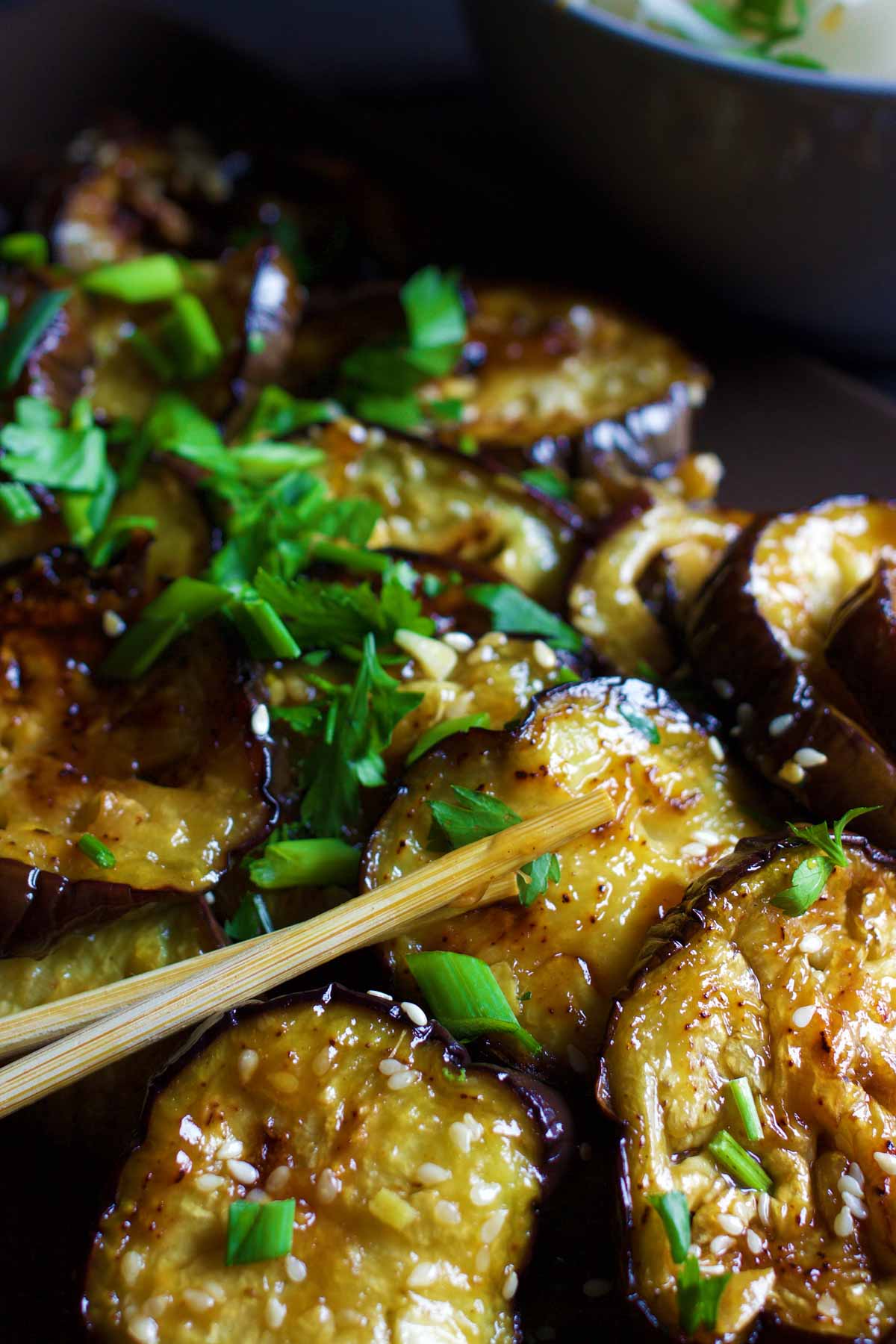 chinese eggplant with sticky garlic sauce