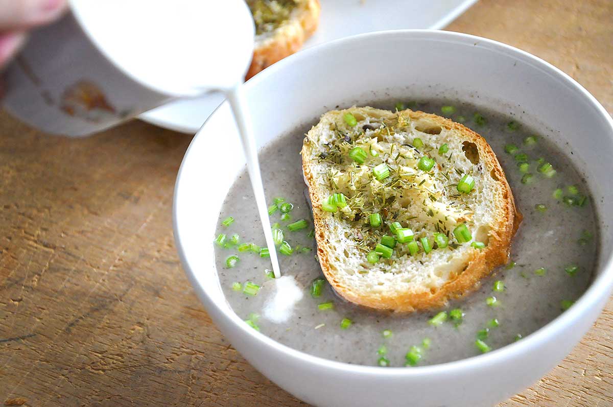 Cream of Mushroom Soup with Sour Cream 