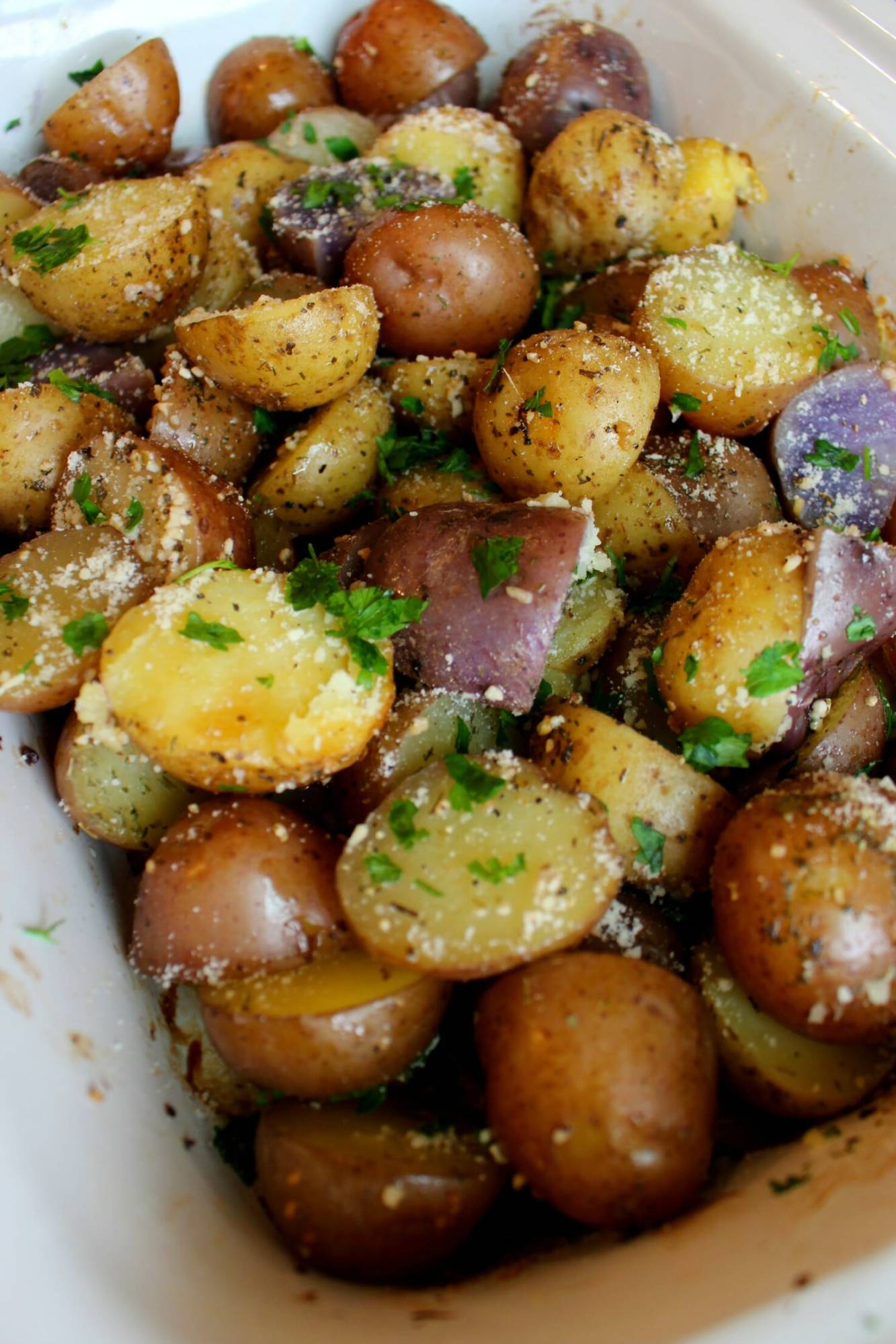 Crock Pot Herb Garlic Parmesan Potatoes