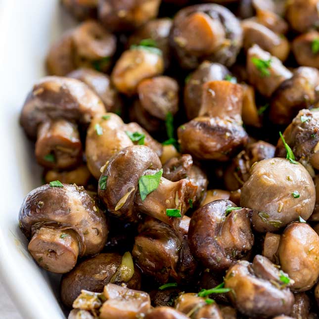 Crockpot Buttered Garlic Mushrooms 