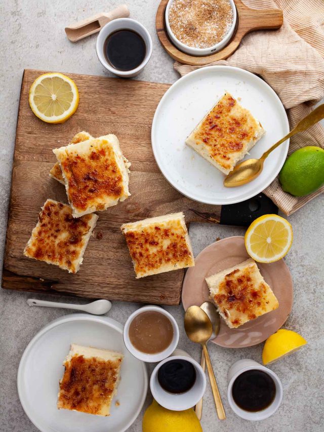 Vegan Crème Brûlée Cheesecake Bars 