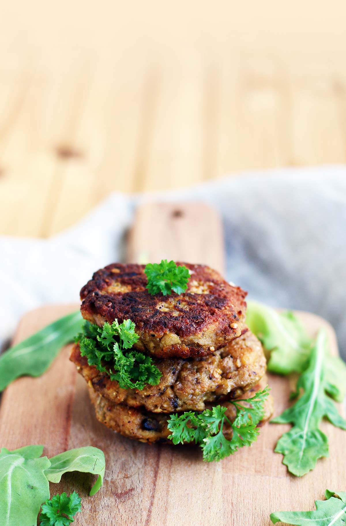 eggplant fritters with mushrooms vegan recipe