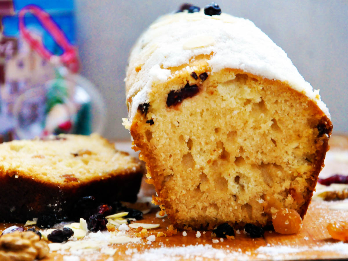 Gluten-Free Christmas Vegan Pound Cake with Cranberries 