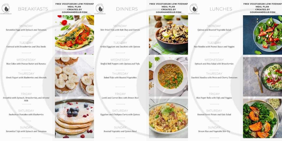 Gourmandelle Free Vegetarian Low Fodmap Meal Plan sample recipes
