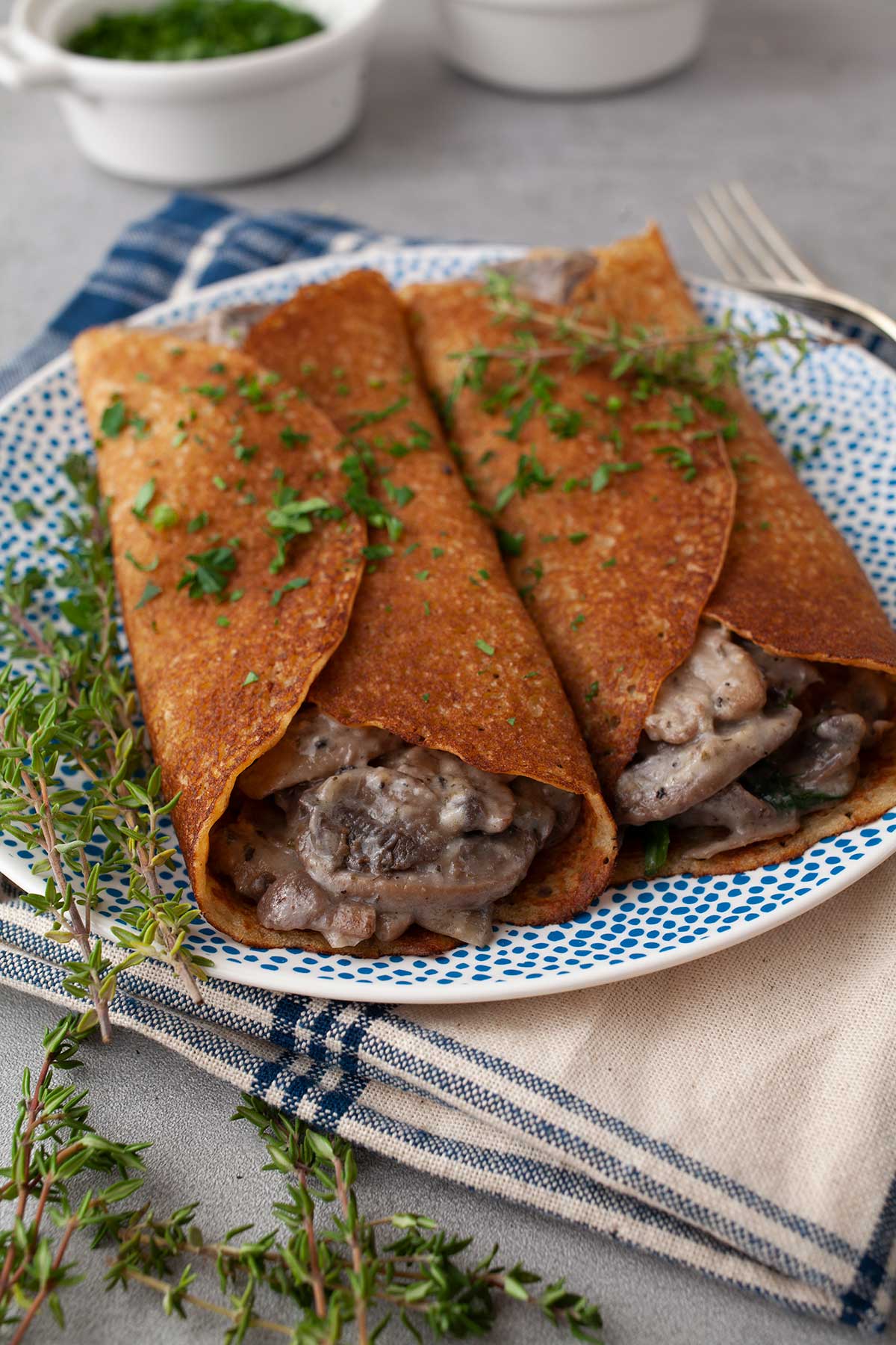 Mushroom crepes easy recipe 