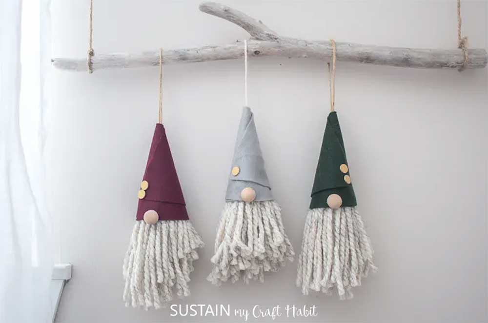 No-Sew DIY Gnome Christmas Ornaments