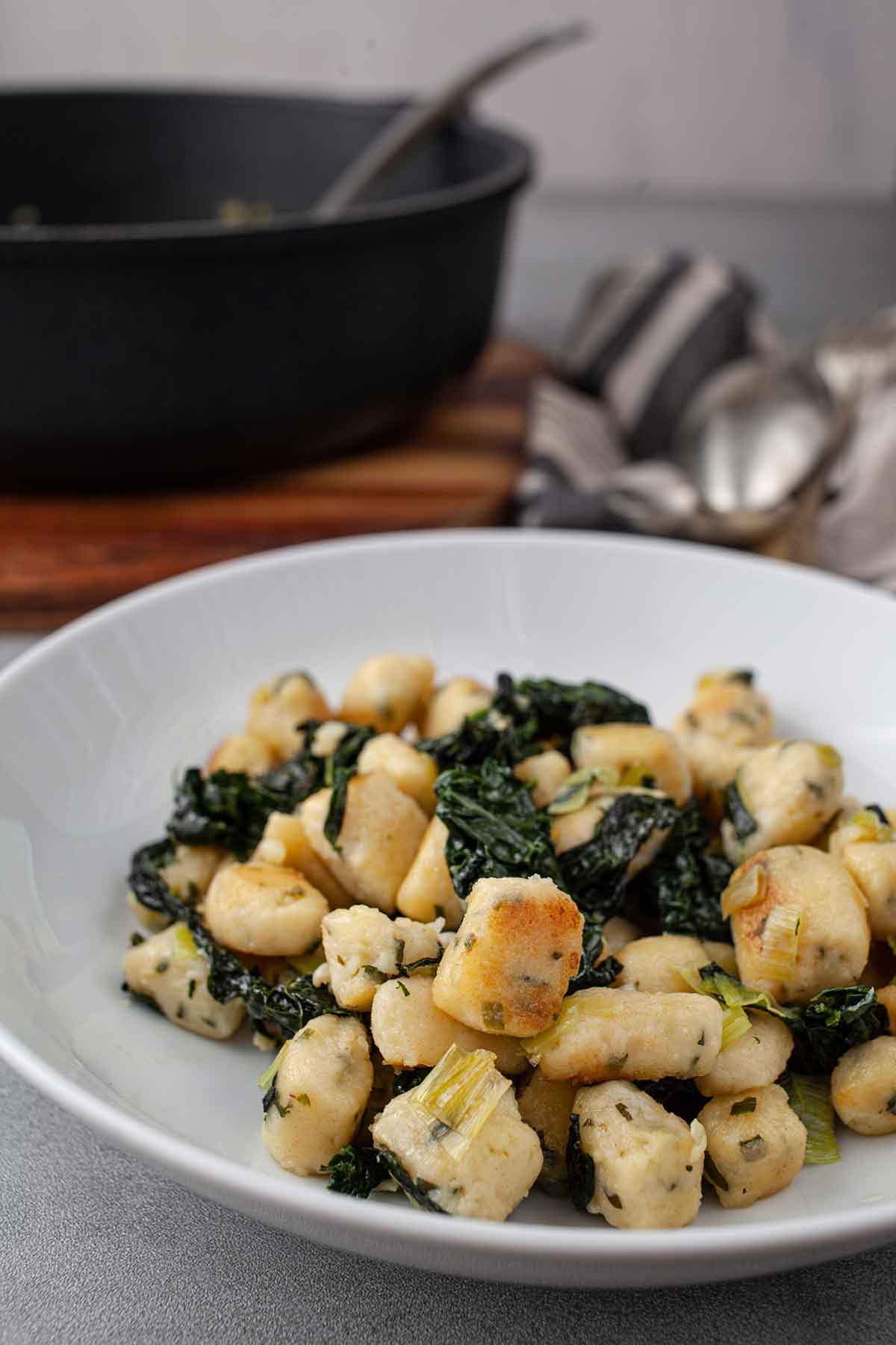 Parisian gnocchi with kale