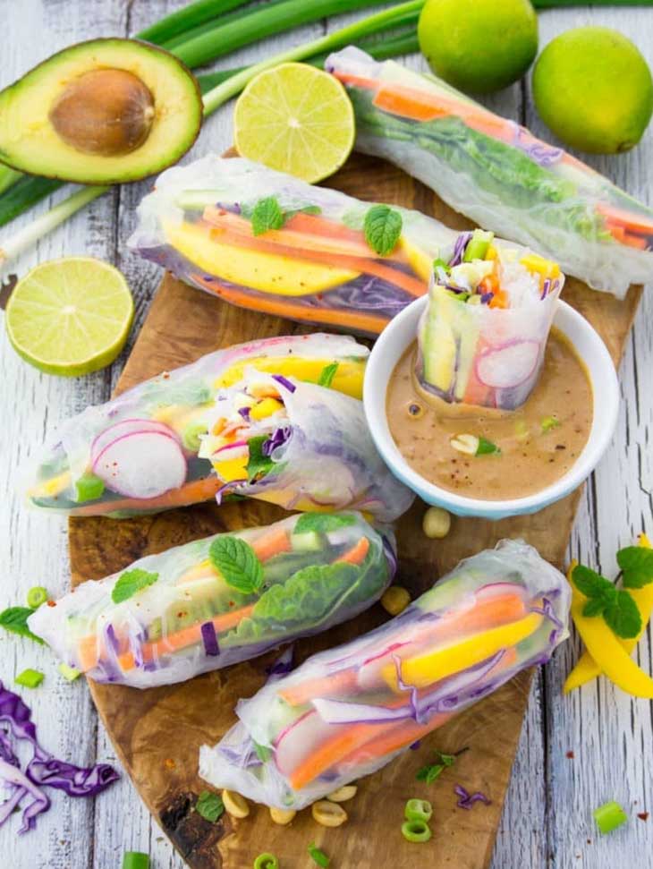  Rice Paper Rolls With Mango And Mint