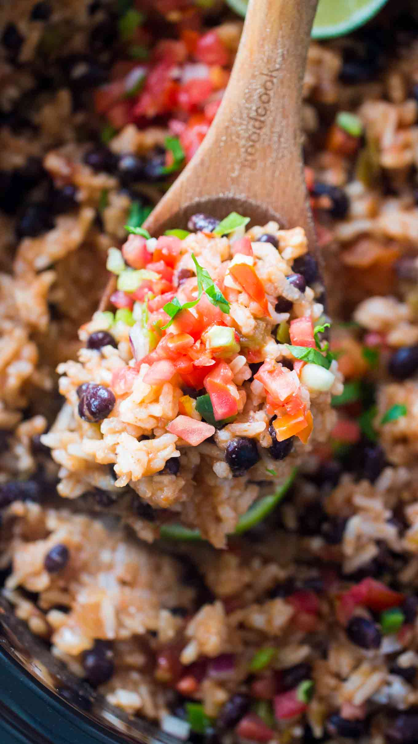 Slow Cooker Rice and Beans 