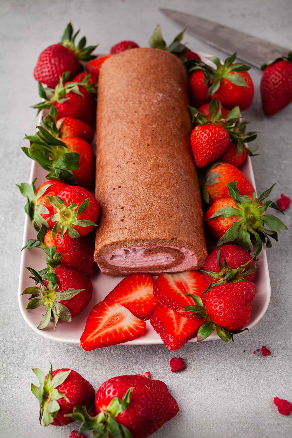 Strawberry Swiss Roll Summer Dessert 