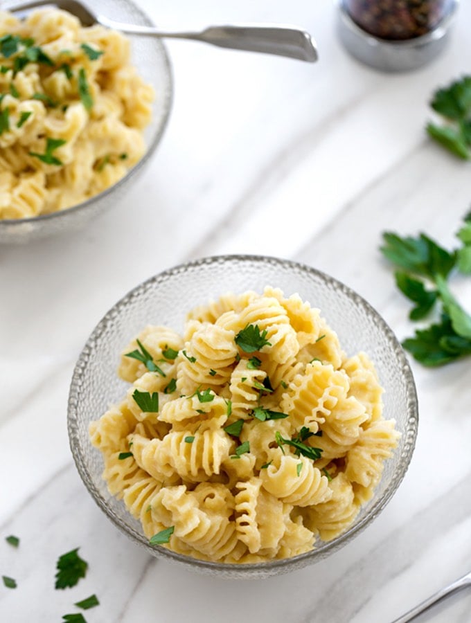 Vegan Silken Tofu and Cauliflower Alfredo Pasta 