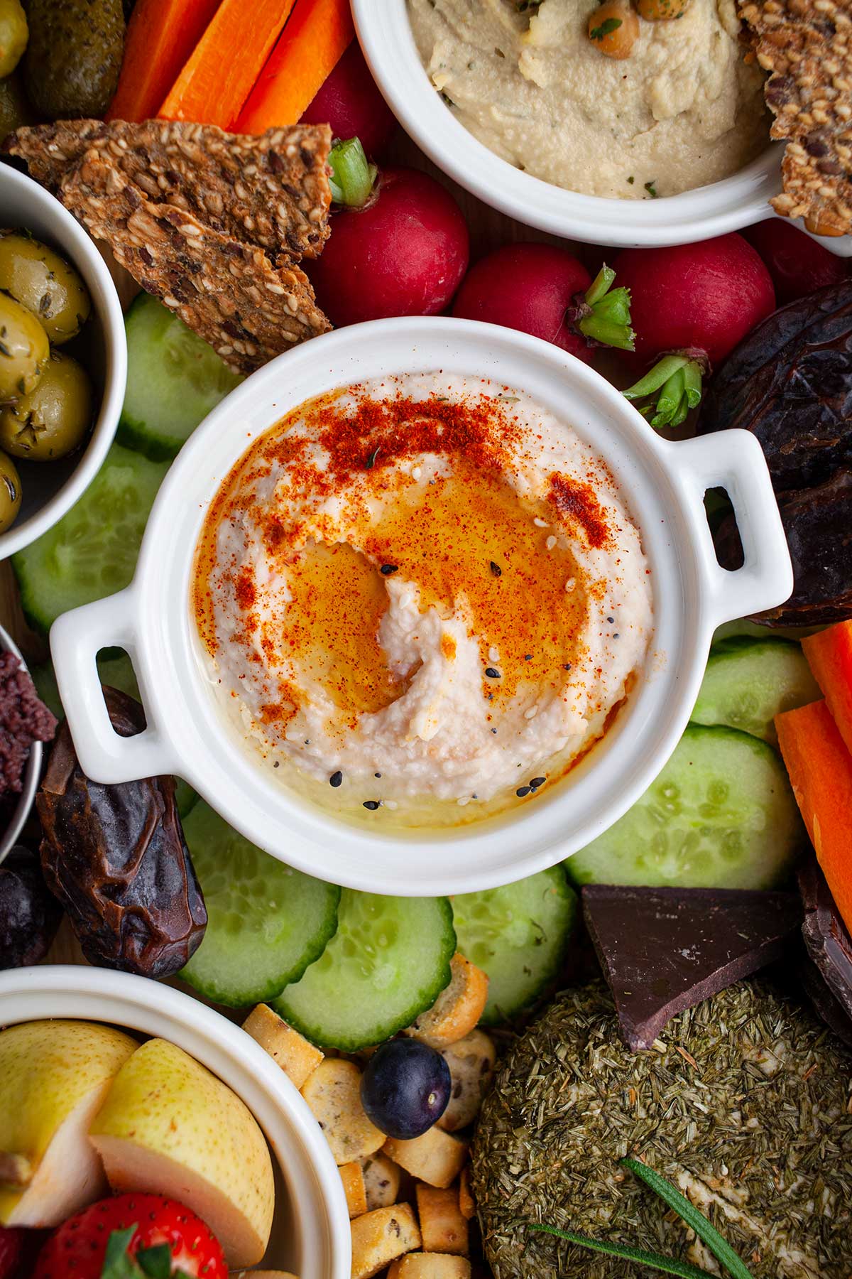 Vegan Charcuterie Board with Dips 