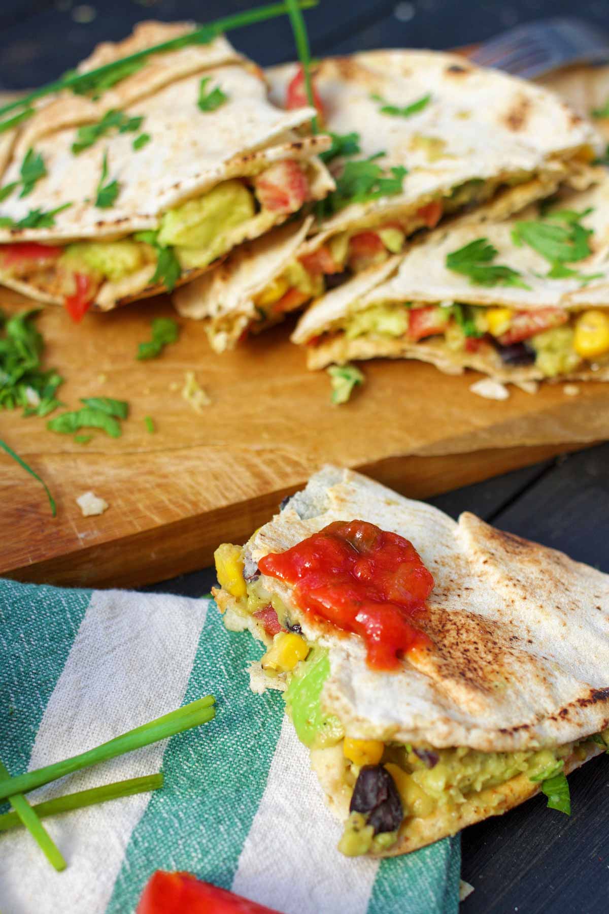 Vegan Guacamole Quesadillas