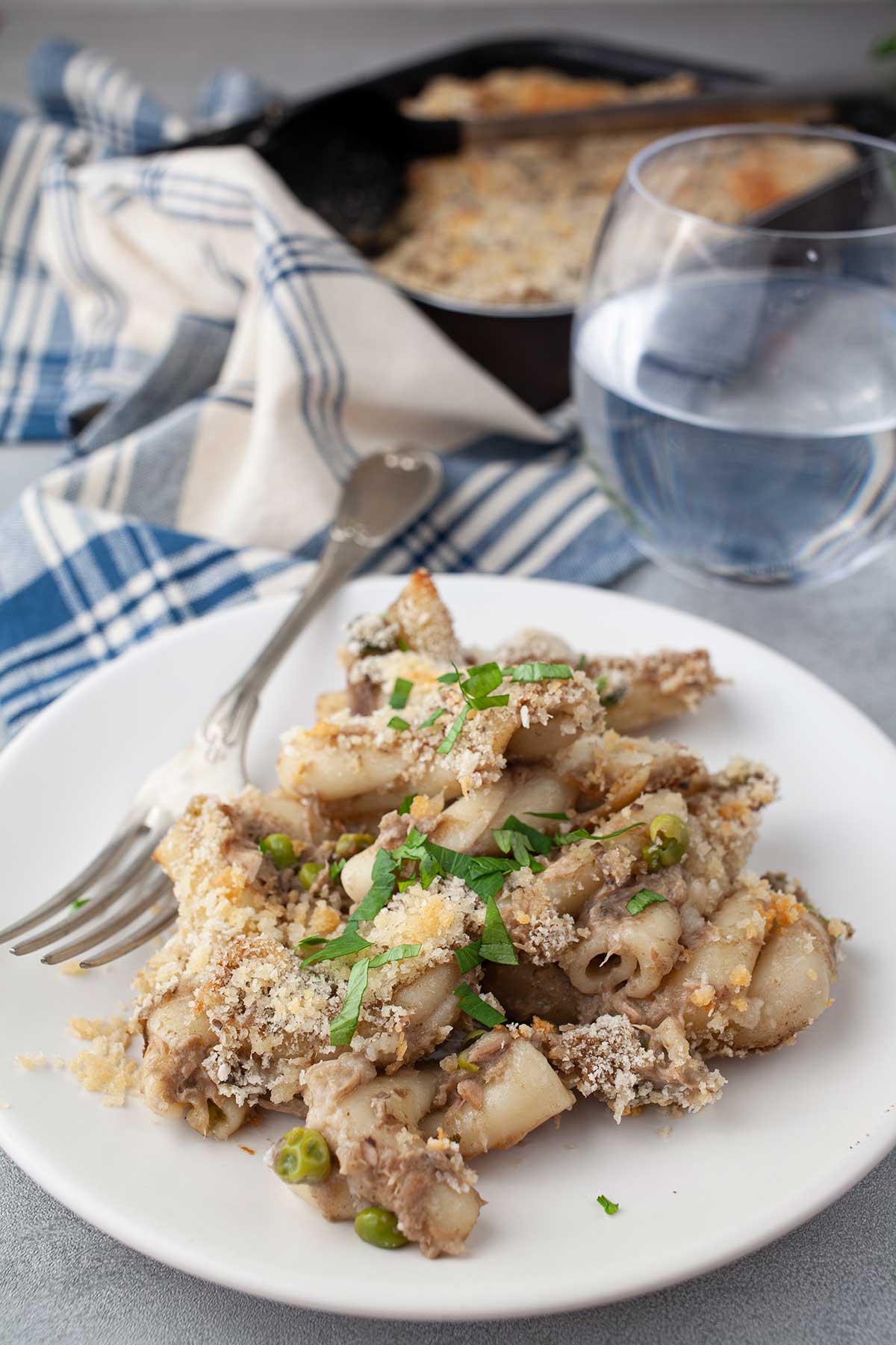 Vegetarian Tuna Chickpea Pasta Casserole