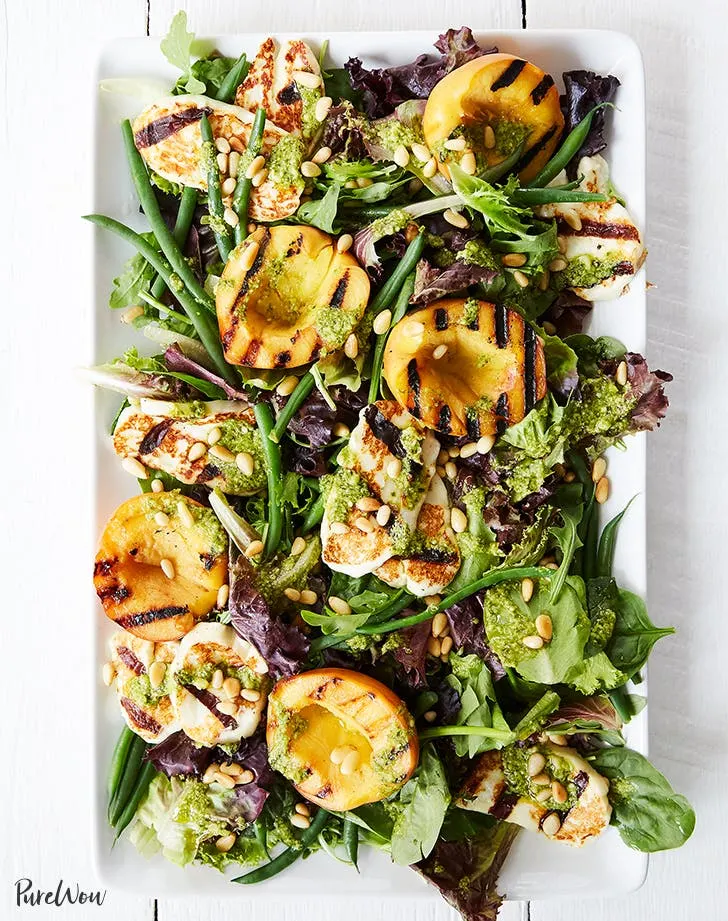 Grilled Peach and Halloumi Salad